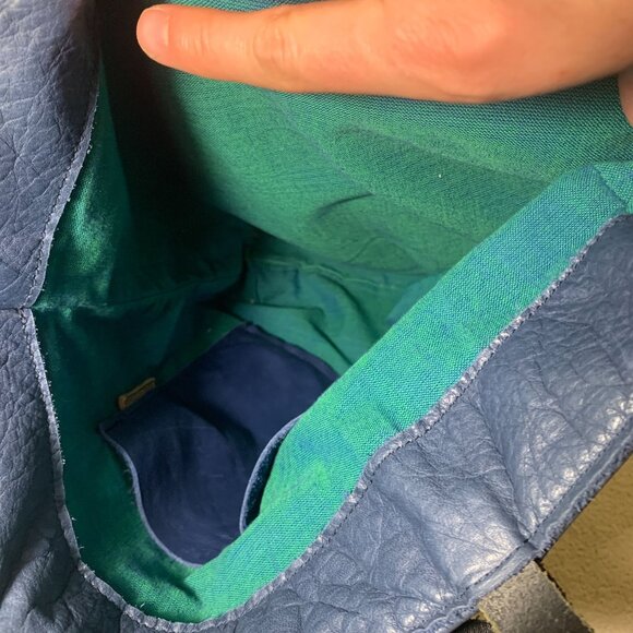 Spencer Devine Blue Leather Purse Large - Picture 8 of 8